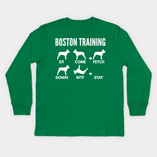 Boston Training Boston Terrier Tricks Kids Long Sleeve T-Shirt